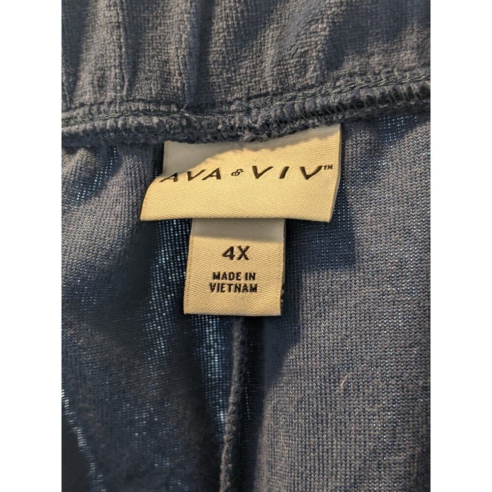 Velour High Rise Shorts Ava & Viv Pull‎ On Navy Blue 4X Plus Regular Fit Lounge - Picture 6 of 8